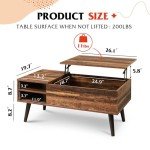 Rustic Lift Top Coffee Table with Storage