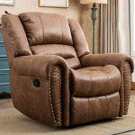 Antique Brown Reclining Faux Leather Chair