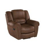Antique Brown Reclining Faux Leather Chair