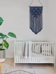 Handmade Macrame Wall Hanging in Navy Blue