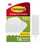 Command Picture Hanging Strips, Damage-Free, 16 Pairs