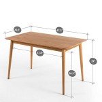 ZINUS Jen 47" Solid Wood Dining Table