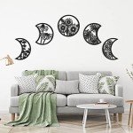5-Piece Black Moon Phase Wall Decor Set