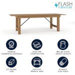 Rustic Solid Pine 8' Folding Farm Table