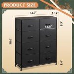 Tall Fabric Dresser with 8 Drawers for Bedroom