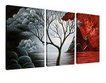 Abstract Tree and Clouds Canvas Art Set