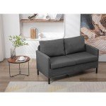 Modern Small Upholstered Loveseat with Metal Legs