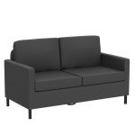 Modern Small Upholstered Loveseat with Metal Legs
