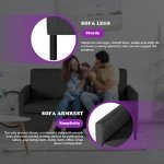 Modern Small Upholstered Loveseat with Metal Legs