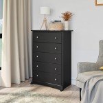 Black Sonoma 5-Drawer Chest by Prepac