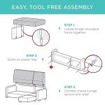 Black Upholstered L-Shaped Sectional Sofa with Ottoman