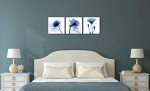 Blue Abstract Flower Canvas Prints - 3 Panels