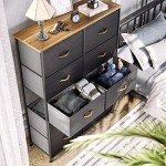 YITAHOME 10-Drawer Fabric Dresser in Cool Gray