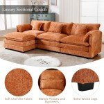 127" Modern Oversized Sectional Sofa with Ottoman