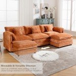 127" Modern Oversized Sectional Sofa with Ottoman