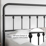 Queen Metal Platform Bed Frame with Victorian Headboard