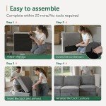 HONBAY Grey Modular Sectional Sofa with Storage