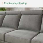 HONBAY Grey Modular Sectional Sofa with Storage