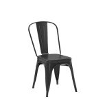 Set of 4 Black Metal Dining Chairs