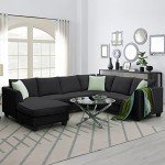 Modern U-Shaped Sectional Sofa with Ottoman - 7 Seats