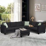 Modern U-Shaped Sectional Sofa with Ottoman - 7 Seats