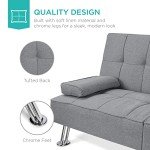 Modern Folding Linen Sofa Bed in Gray