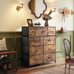 Stylish 9-Drawer Dresser with Fabric Bins