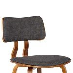 Charcoal Fabric Jaguar Dining Chair with Walnut Finish