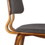 Charcoal Fabric Jaguar Dining Chair with Walnut Finish