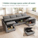 Modern Grey U-Shaped Reversible Sectional Sofa