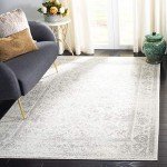 Ivory and Silver 9' x 12' Stained Rug