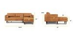 Cognac Tan Leather Right-Facing Sectional Sofa