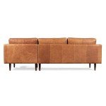 Cognac Tan Leather Right-Facing Sectional Sofa