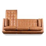 Cognac Tan Leather Right-Facing Sectional Sofa