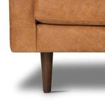 Cognac Tan Leather Right-Facing Sectional Sofa