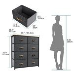 YITAHOME 8-Drawer Fabric Dresser with Wooden Top