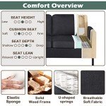 STHOUYN 56" USB Loveseat Sofa - Dark Grey