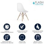 Elon White Plastic Chair with Wooden Legs