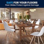 Elon White Plastic Chair with Wooden Legs