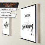 Framed Motivational Canvas Wall Art Set of 6