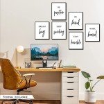 Framed Motivational Canvas Wall Art Set of 6