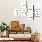 Framed Motivational Canvas Wall Art Set of 6
