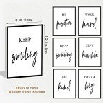 Framed Motivational Canvas Wall Art Set of 6