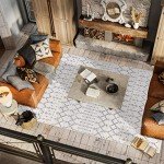 Boho Vintage Diamond Area Rug - Cream/Grey 8x10