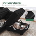 HONBAY U-Shaped Velvet Sectional Sofa with Storage