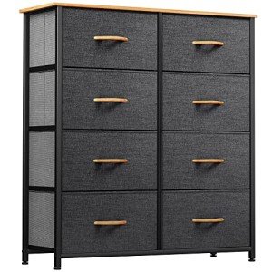 YITAHOME 8-Drawer Fabric Dresser with Wooden Top
