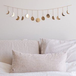 Handmade Gold Metal Moon Phase Wall Decor