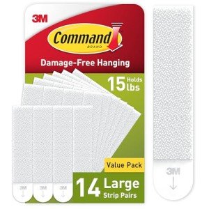 Command Large Picture Hanging Strips, White, 14 Pairs