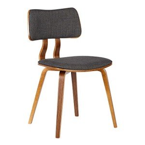 Charcoal Fabric Jaguar Dining Chair with Walnut Finish