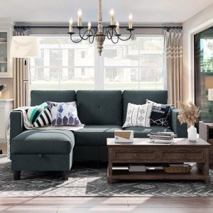 Modern 79-Inch L-Shaped Convertible Sectional Sofa